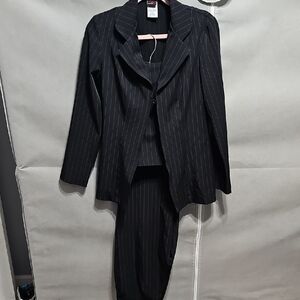 ⭕️Studio Y Black Pinstripe Blazer and Pants Set